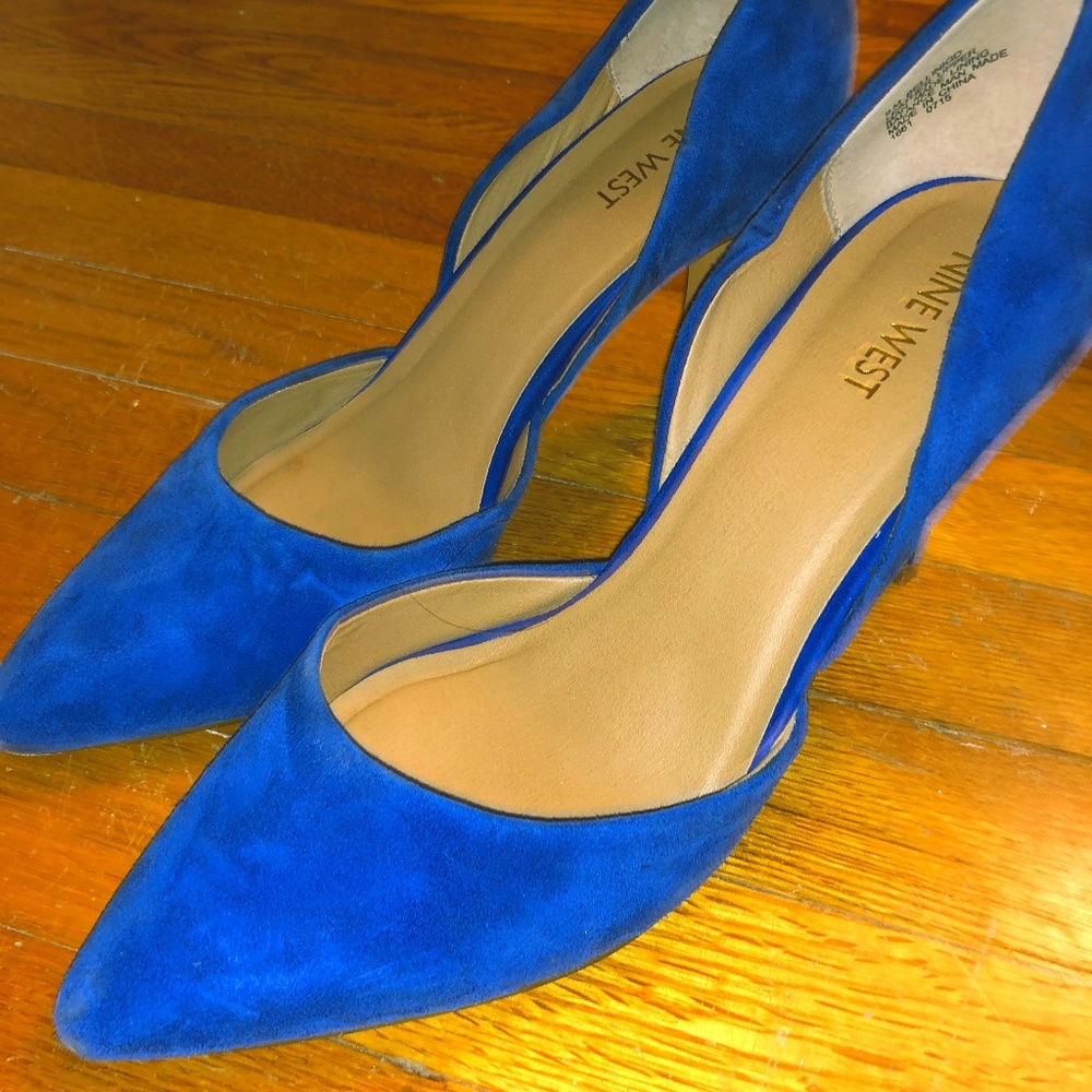 Nine West Blue Suede Heel
